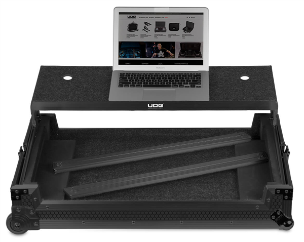 Ultimate Flight Case Multi Format XXL Black Plus (Laptop Shelf, Trolley + Wheels) | UDG Gear 