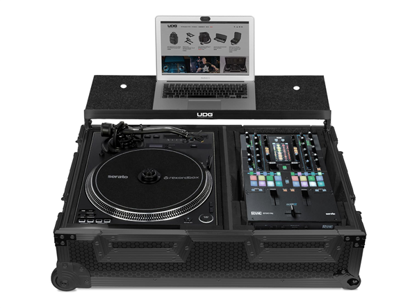 Ultimate Flight Case Single Turntable Battle /PLX-CRSS12 & 10"/12" Mixer Black Plus (L,T&W)   | UDG Gear 