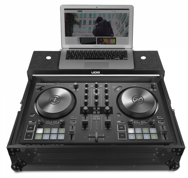 Ultimate Flight Case NI Kontrol S2 MK3 Black Plus (Laptop shelf) | UDG Gear 