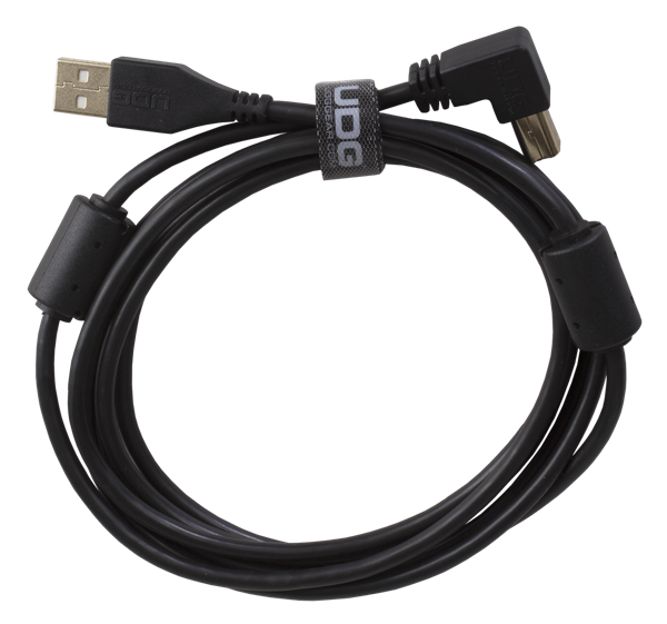 Ultimate Audio Cable USB 2.0 A-B Black Angled 1m | UDG Gear 