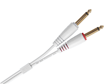 Ultimate Audio Cable Set 1/4'' Jack - 1/4'' Jack White Straight 1,5m | UDG Gear 