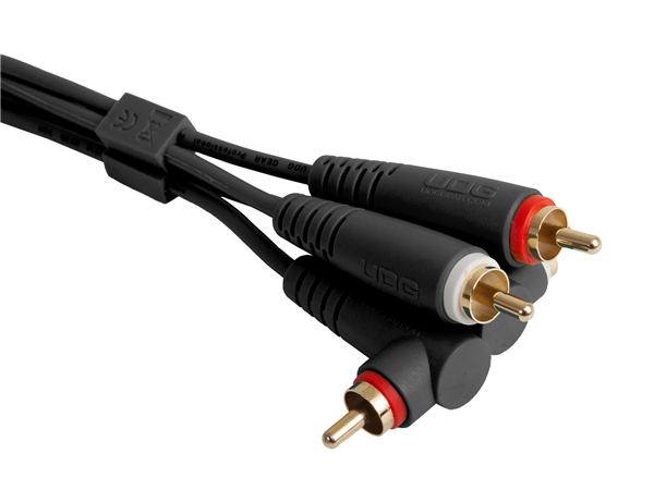 Ultimate Audio Cable Set RCA Straight - RCA Angled Black 3m | UDG Gear 