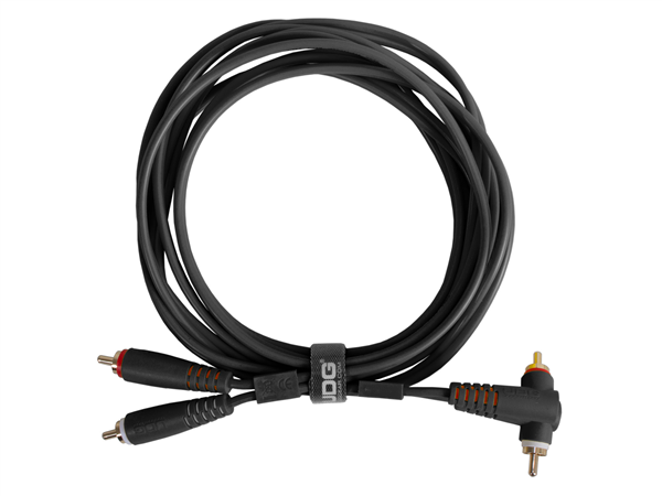 Ultimate Audio Cable Set RCA Straight - RCA Angled Black 3m | UDG Gear 