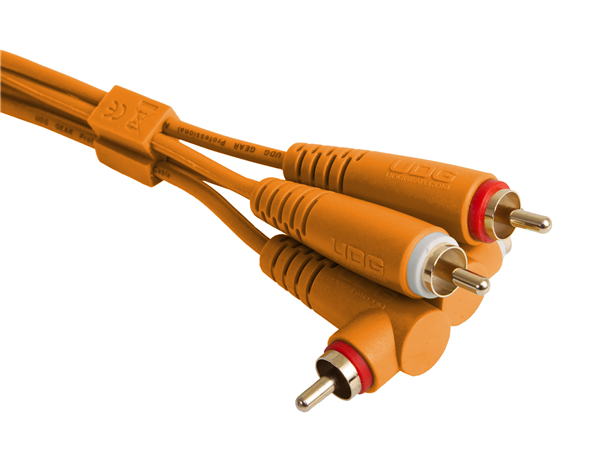Ultimate Audio Cable Set RCA Straight - RCA Angled Orange 3m | UDG Gear 