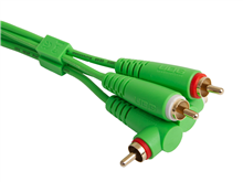 Ultimate Audio Cable Set RCA Straight - RCA Angled Green 3m | UDG Gear 