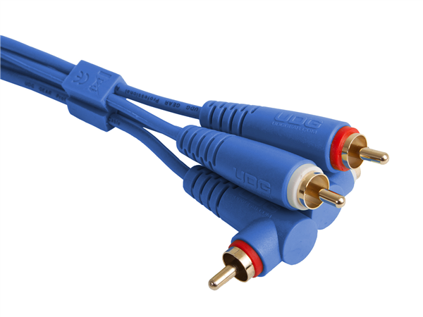 Ultimate Audio Cable Set RCA Straight - RCA Angled Blue 3m | UDG Gear 