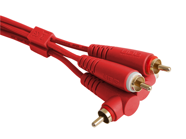 Ultimate Audio Cable Set RCA Straight - RCA Angled Red 3m | UDG Gear 