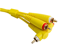 Ultimate Audio Cable Set RCA Straight - RCA Angled Yellow 3m | UDG Gear 