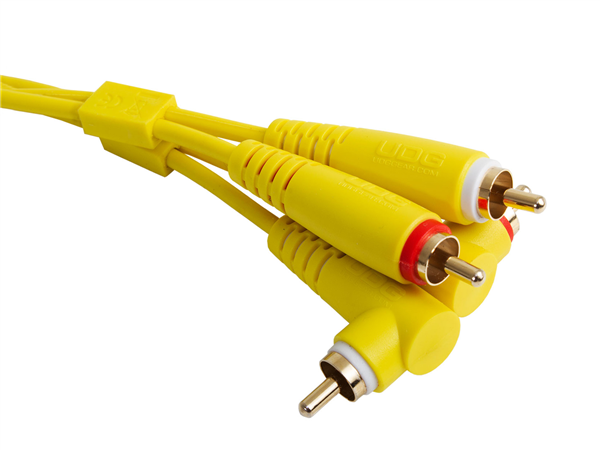 Ultimate Audio Cable Set RCA Straight - RCA Angled Yellow 3m | UDG Gear 