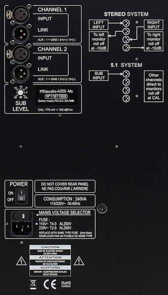 A225-M SUB Metal Black | PSI Audio 